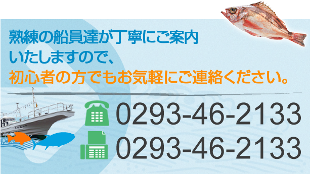 そのほか、ブリなどに関しても、ご要望に合わせて出港いたしますので、まずはお問い合わせください。 tel:0293-46-2133
